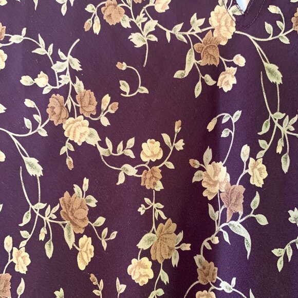Purple Floral Midi Dress - Vintage Blue Berry - M - Picture 4 of 7
